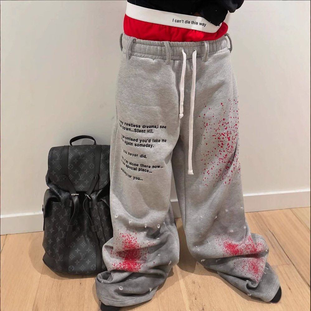 New Y2k Double Waist Pants Women High waisted Man Sweatpants