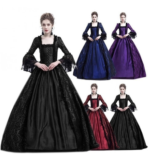 summer dress women elegant ladies vestidos 蕾丝拼接大喇叭袖