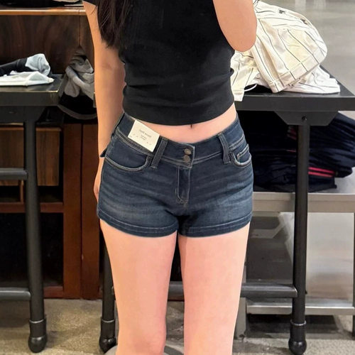women american retro jeans wide leg denim pants美式辣妹低腰