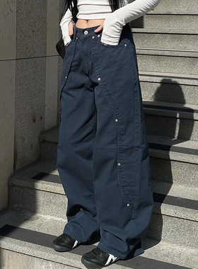 Jeans Womens Y2k Clothes Relaxed Loose Fit Wide Leg Trousers