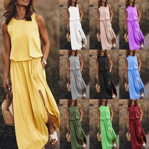 summer dress women casual elegant lady vestidos新款欧美圆领