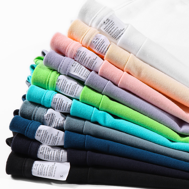 Men T-shirt Solid Color Women Short Sleeve High Quality250g