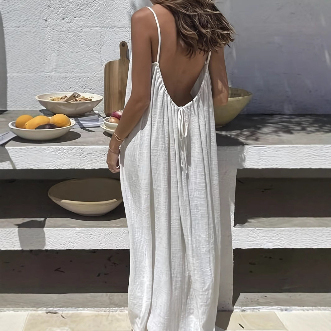 2026 Loose-Fit Spaghetti Strap Dress Women's Casual Homewear