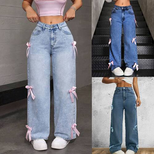 women's jeans stylish denim pants streetwear trousers欧美