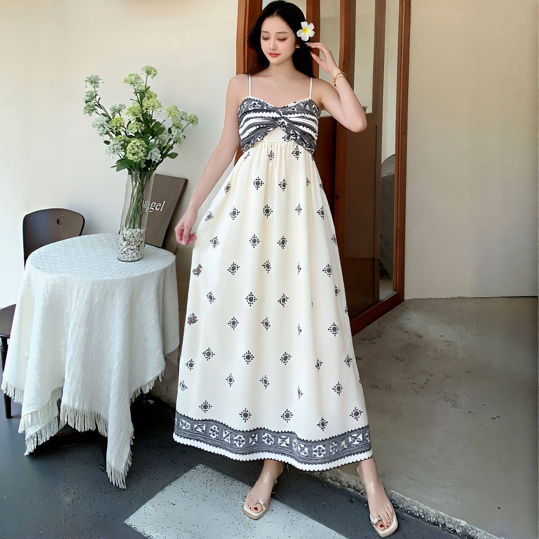 ladies long dress women maxi robe vestidos boho beach 长裙女