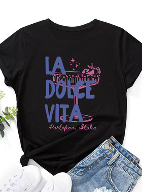 women tshirts cute print ladies t-shirt tee tops 创意字母