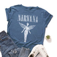 NIRVANA天使纯棉T恤女Cotton Womens Summer tshirts Ladies tops