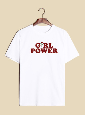 Girl Power Rose Print Female T Shirt Harajuku Women T-Shirts