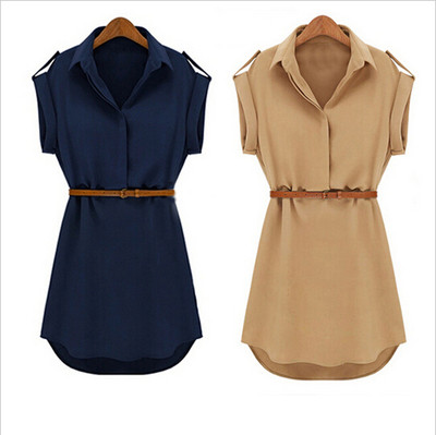 Women Summer Sexy Chiffon Dress Ladies Fashion Shirt Dresses