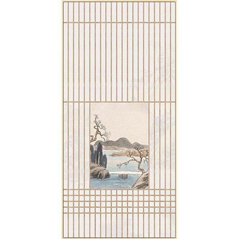 新中式禅意客厅装饰画日式原木风挂画玄关走廊尽头茶室书房壁画