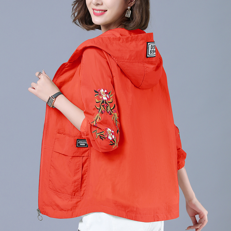 速发防晒松士轻薄透气2衫24款中年时尚妈妈宽衣防晒服0大码