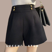 休闲女裤 2024夏季 子 大码 女装 新款 胖妹妹百搭阔腿高腰遮胯A字短裤