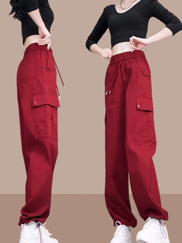 Осенние штаны, свободный крой, высокая талия