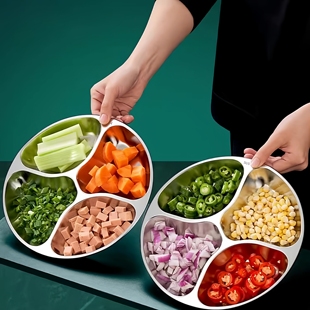 日本MJ 备菜盘304不锈钢配菜分格盘厨房多功能佐料切菜分装配料盘