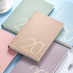 2026年日程本定制效率管理手册自律打卡本日历计划本365天时间管理计划表笔记本子文艺精致日记本手账记事本