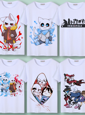 undertale传说之下t恤骷髅兄弟男女周边短袖儿童衣服sans游戏上衣