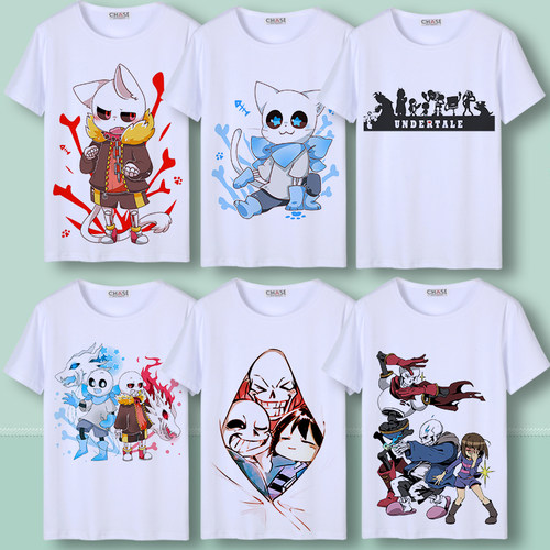 undertale传说之下t恤骷髅兄弟男女周边短袖儿童衣服sans游戏上衣