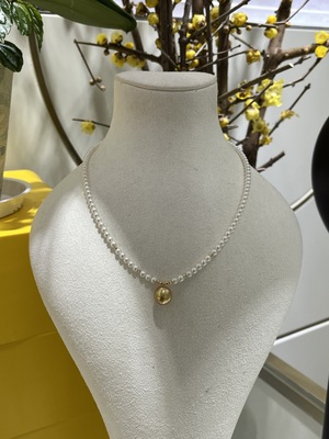 不鉴赏 超浓金10.26mm南洋金珠18k爆闪金豆豆搭配3.5淡水小米珠