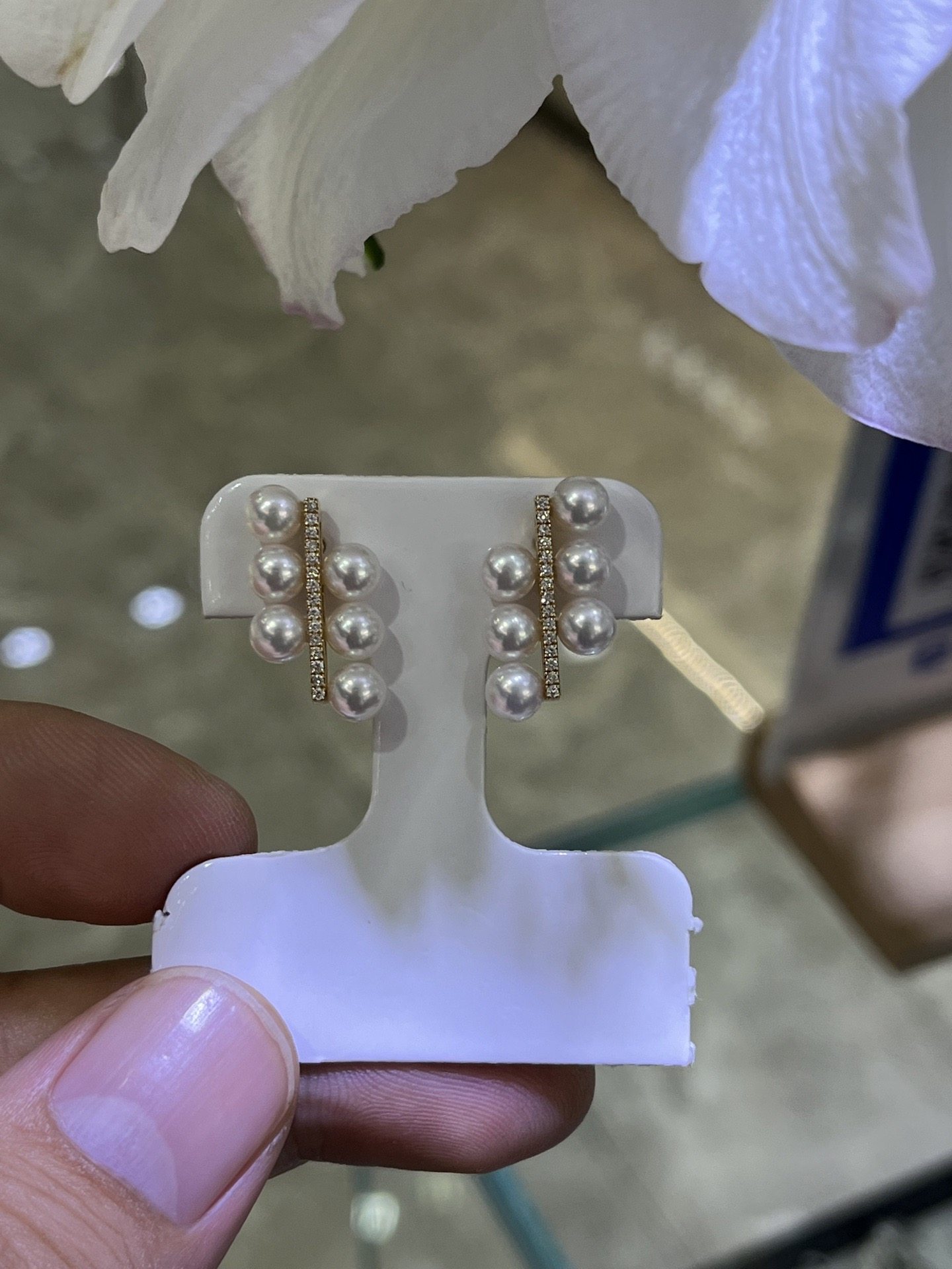 新品！！ 5～5.5mm海水akoya耳钉 18k天然钻石镶嵌,珠宝/钻石/翡翠,耳饰,淘宝优惠券,粉丝福利购,淘宝优惠卷