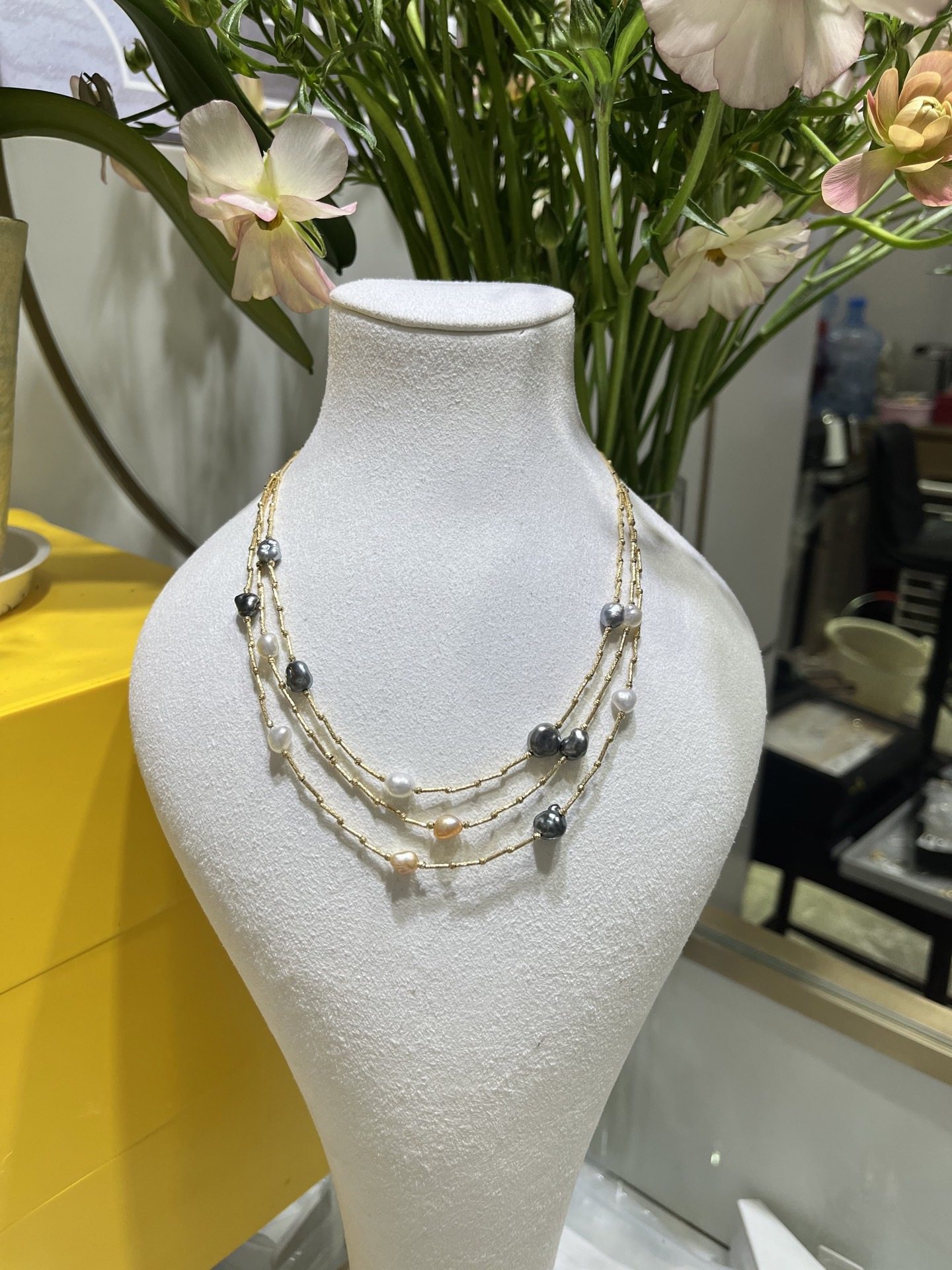 多层款！！ 大溪地澳白金珠keshi满天星项链 18k镶嵌,珠宝/钻石/翡翠,颈饰,淘宝优惠券,粉丝福利购,淘宝优惠卷