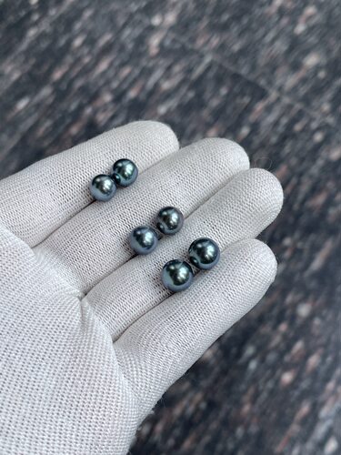 天然蓝珍珠大溪地配对8.87，8.68mm 9.0，9.02mm 9.69，9.65mm