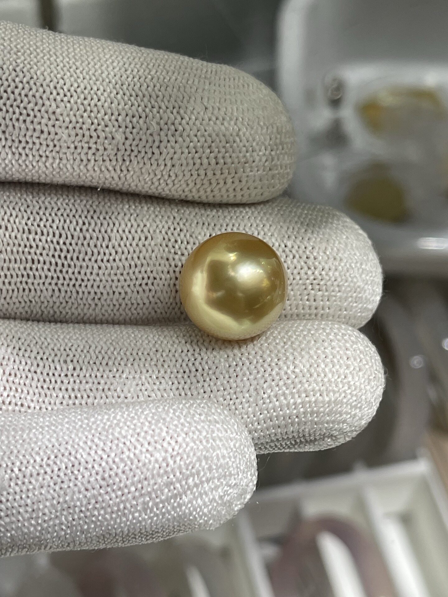 正圆15.15mm南洋金珠裸珠 炫彩亮金色图片