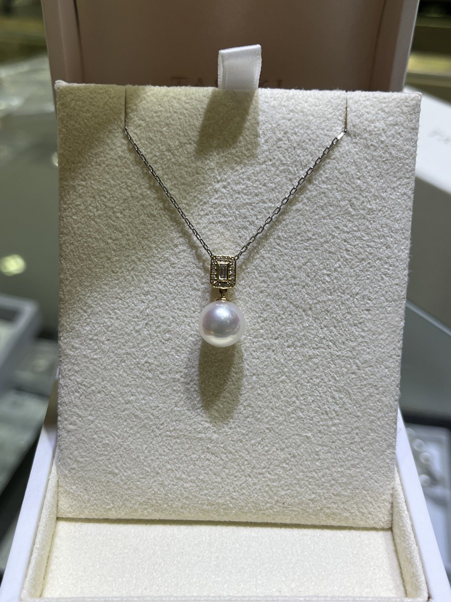 完美无瑕！！ 8.8mm方糖款akoya吊坠 18k天然钻石镶嵌,珠宝/钻石/翡翠,颈饰,淘宝优惠券,粉丝福利购,淘宝优惠卷