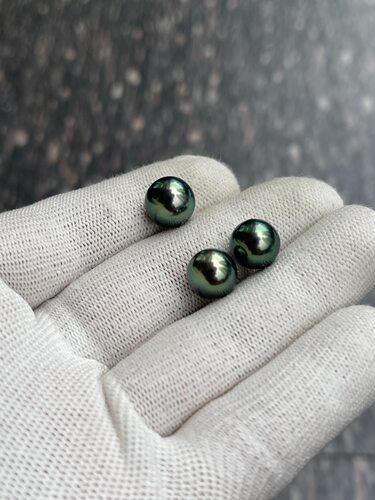 高饱和度！！ 大溪地孔雀绿套装 耳钉10.60mm 吊坠戒指11.48mm