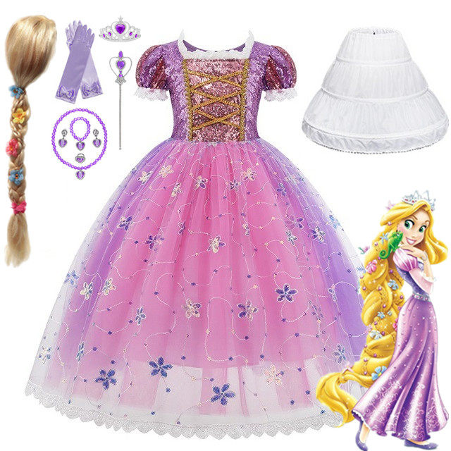 女童苏菲亚长发公主裙儿童节迪士尼礼服cosplay演出服生日纱裙夏