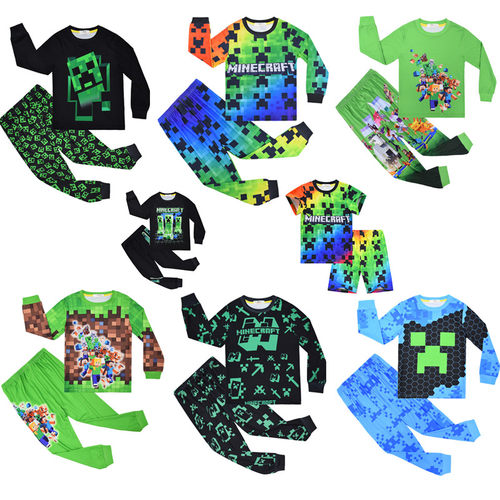 儿童长袖睡衣男童我的世界游戏盔甲Minecraft套装男孩家居服春秋
