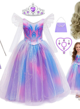 魔法坏女巫格琳达Glinda女童公主裙演出服小女孩蓬蓬纱裙生日礼服