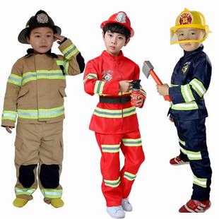 儿童消防员服装幼儿园角色职业体验装玩具套装亲子体能训练演出服