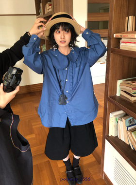 popoup25SS“蘑菇蘑菇”春夏休闲娃娃领衬衫