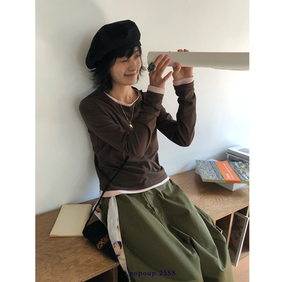 POPOUP25SS “简”素色百搭竹节亚麻四色长袖 可叠穿