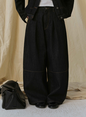 popoup26SS“赤道”原牛分割休闲宽松牛仔裤