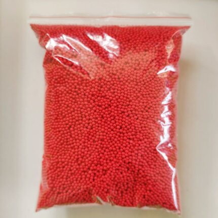 钓鱼专用泡沫2mm红色不掉色保丽龙颗粒创意手工制作填充材料3毫米