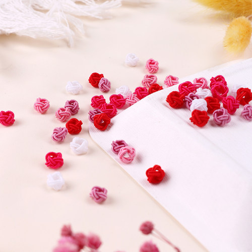 菠萝结2层线圈手工编织扣diy配饰