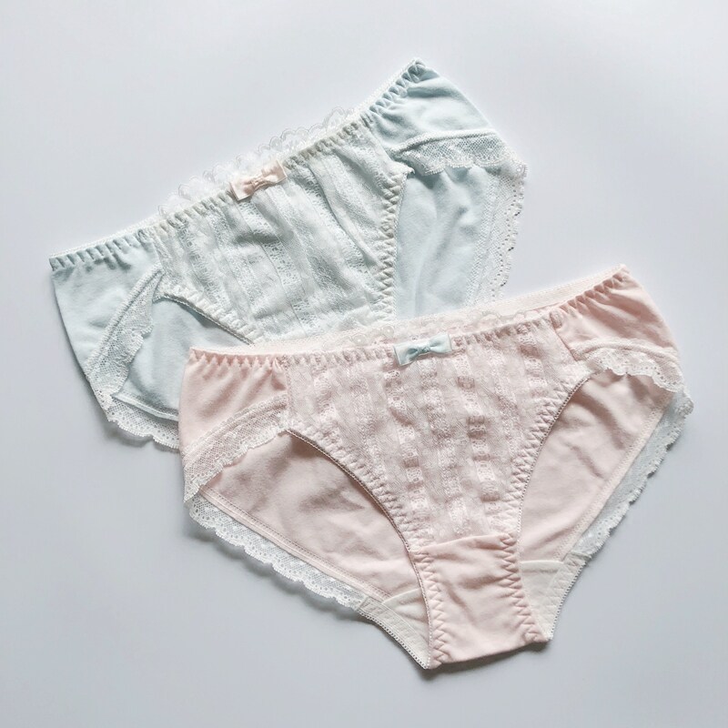 超舒服自留 白色纯棉内裤女甜美蕾丝边蝴蝶结三角裤中低腰短裤女,女士内衣/男士内衣/家居服,女三角裤,淘宝优惠券,粉丝福利购,淘宝优惠卷