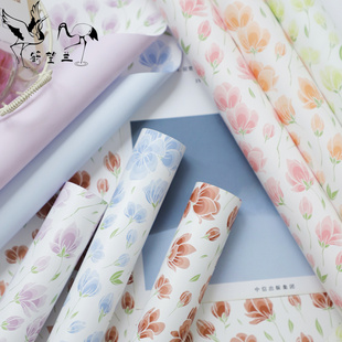 鹤望兰新款洛青纸玉兰馨防水网红简约纸母亲节鲜花包装纸材料花店