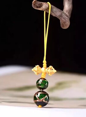 香灰琉璃手机挂件小五福女款串珠手机链吞金兽指环指念钥匙扣吊坠