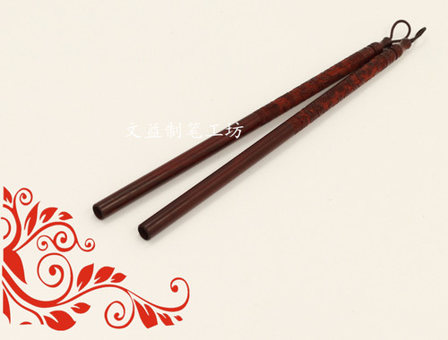 文益笔庄/紫檀木浮雕龙 手工刻字龙/凤笔杆、胎毛笔定制