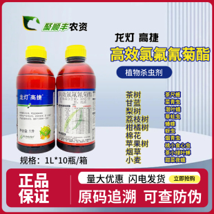 龙灯高捷5%高效氯氟氰菊酯潜叶蛾蝽蟓蚜虫食心虫蒂蛀虫杀虫剂1L