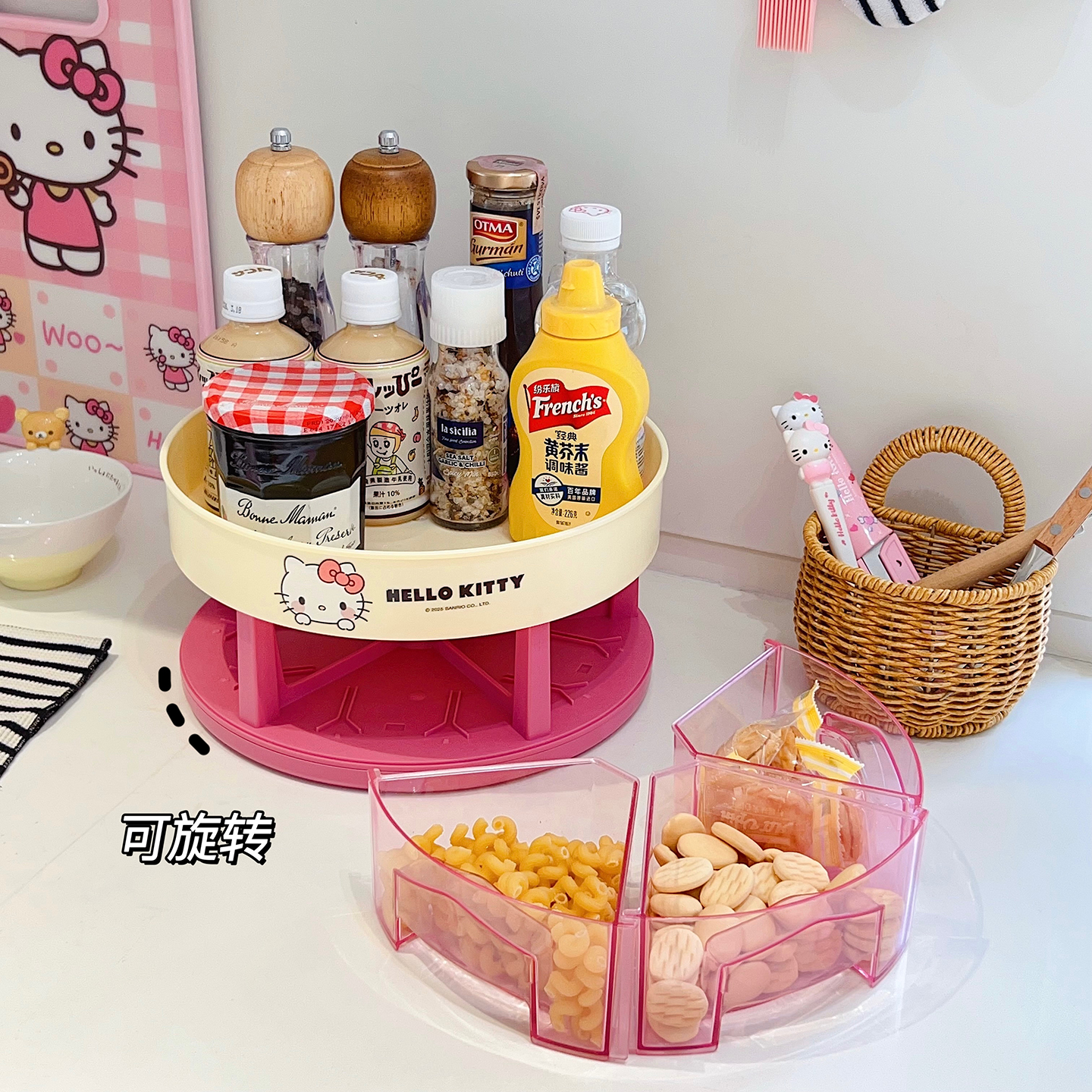 可爱少女心旋转置物架收纳盒