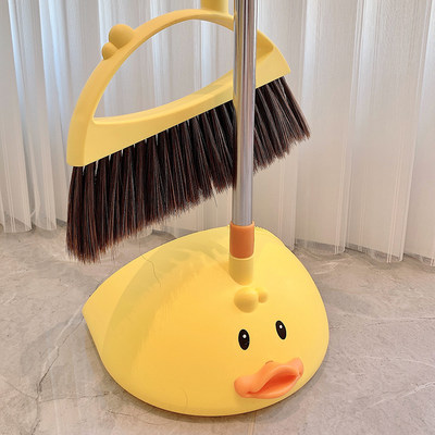 可爱小鸭子扫把簸箕套装宿舍扫帚扫笤组合扫把扫笤帚家用清洁扫地