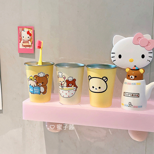 可爱小熊漱口杯儿童牙刷杯不锈钢牙缸洗漱杯水杯随手杯家用果汁杯