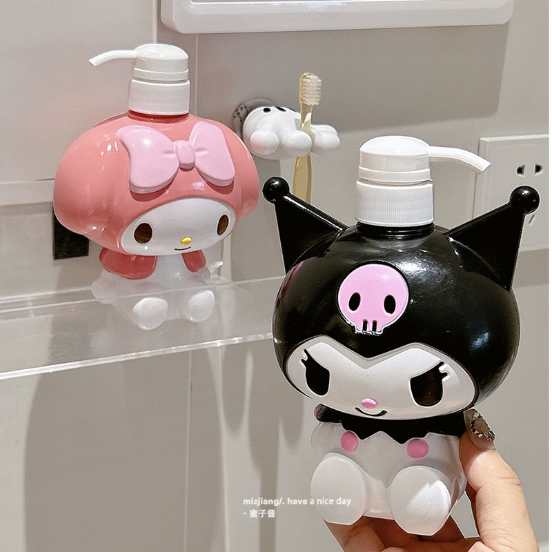 可爱卡通库洛米乳液瓶家用宿舍洗发水沐浴露分装瓶洗手液可爱道具