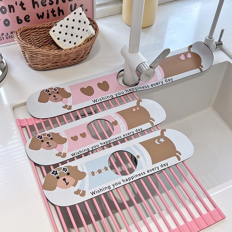 腊肠狗水龙头吸水垫少女心装饰