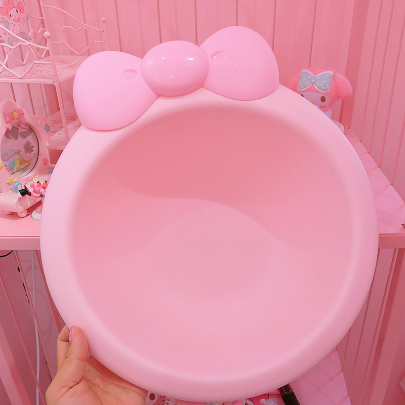 少女心蝴蝶结粉色塑料脸盆 居家日用洗脸盆婴儿洗脚盆 洗屁屁盆|ruв категории семья/личные чистящие средства, домашнюю работу/слово уборка посуды, умывальник - от Buy2taobao.com для оказания профессиональной услуги покупки агента Taobao