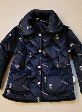 冬儿童睡衣保暖三层加厚法兰绒夹棉衣男女童上衣hellokitty猫