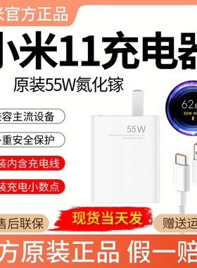 小米55W充电器 原装正品氮化镓充电头数据线 小米9Pro/10Pro/小米civi/civi1s快充GAN闪充 小米11充电器